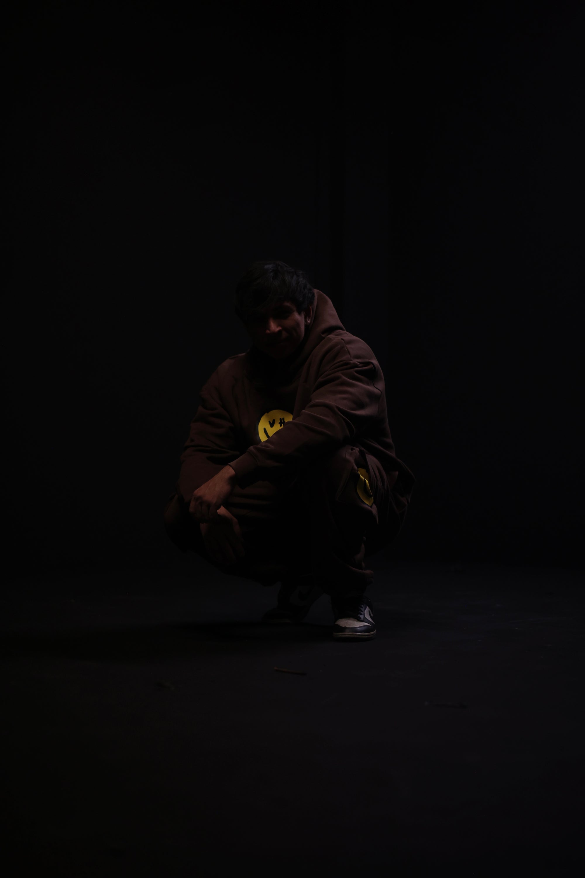 Brown Smiley Cargo Sweat Pants