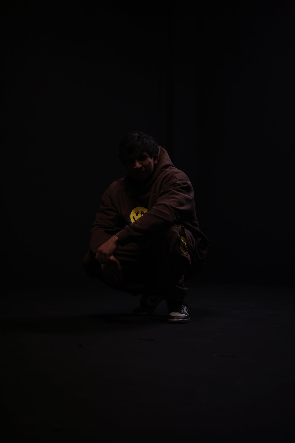 Brown Smiley Cargo Sweat Pants