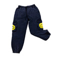Black Smiley Cargo Sweat Pants