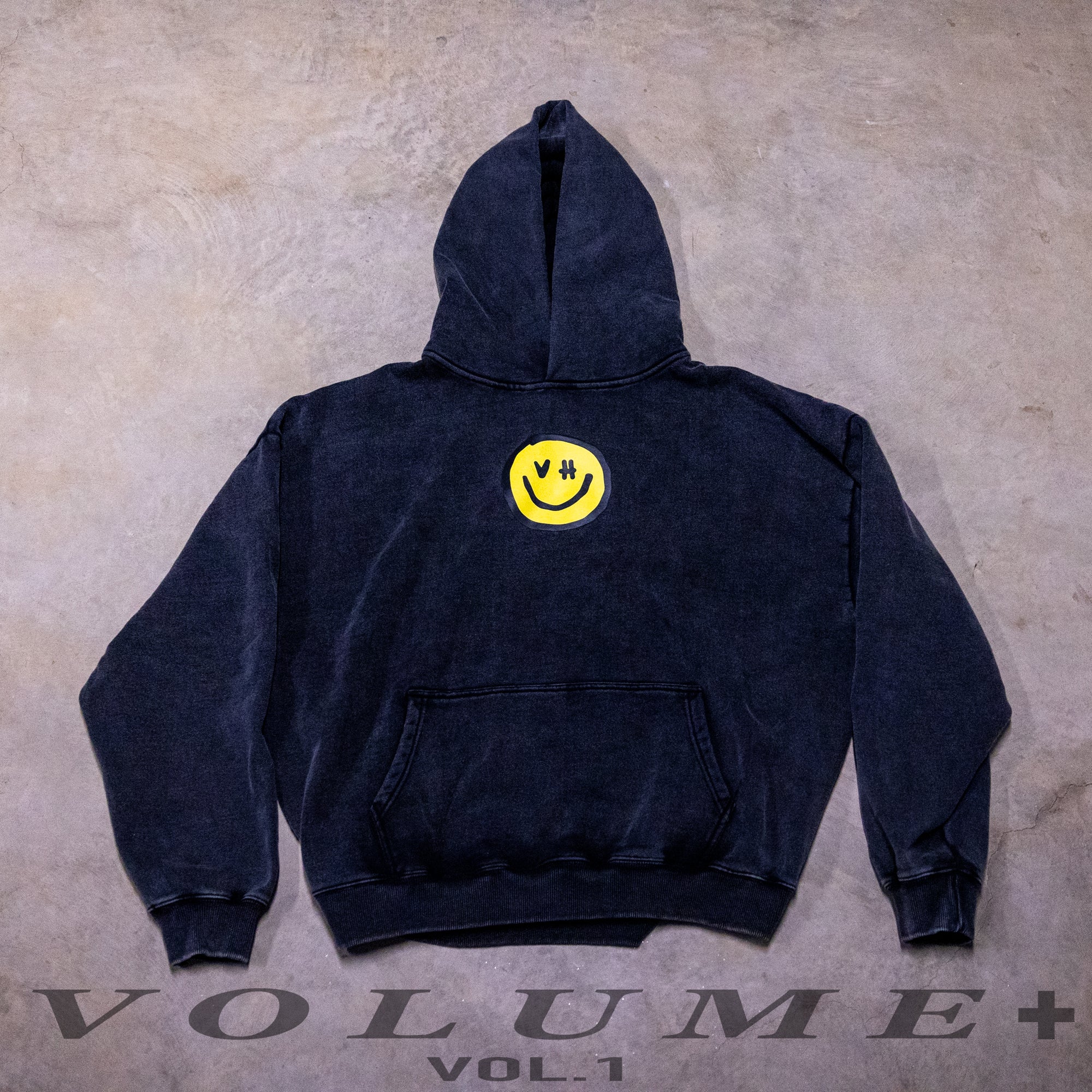 Vintage Black Smiley Hoodie